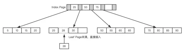 leaf page和index page都没有满